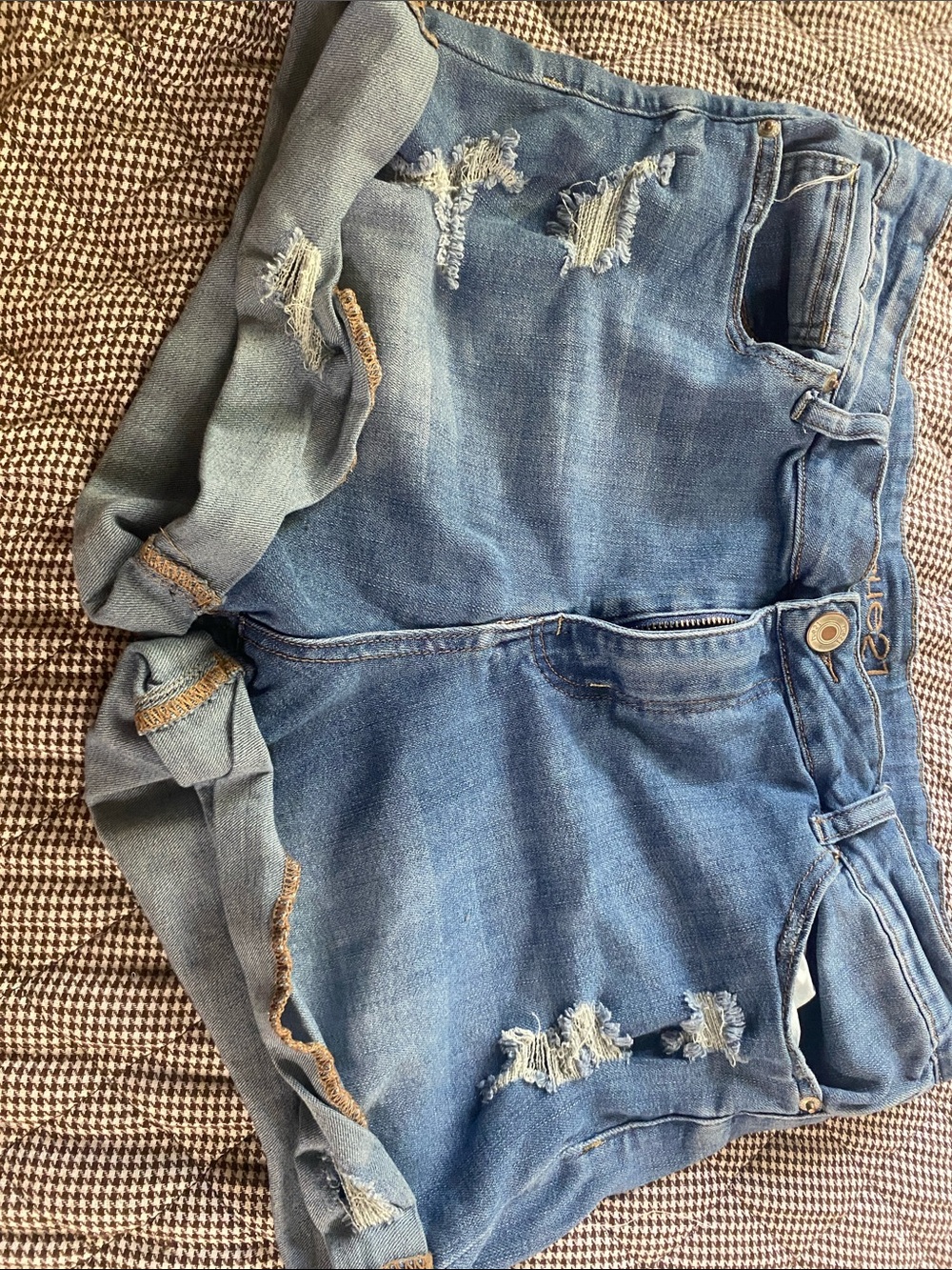 Rue21 Distressed Blue Boyfriend Jeans Shorts
